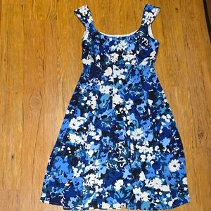 London Style Blue Floral Midi Dress